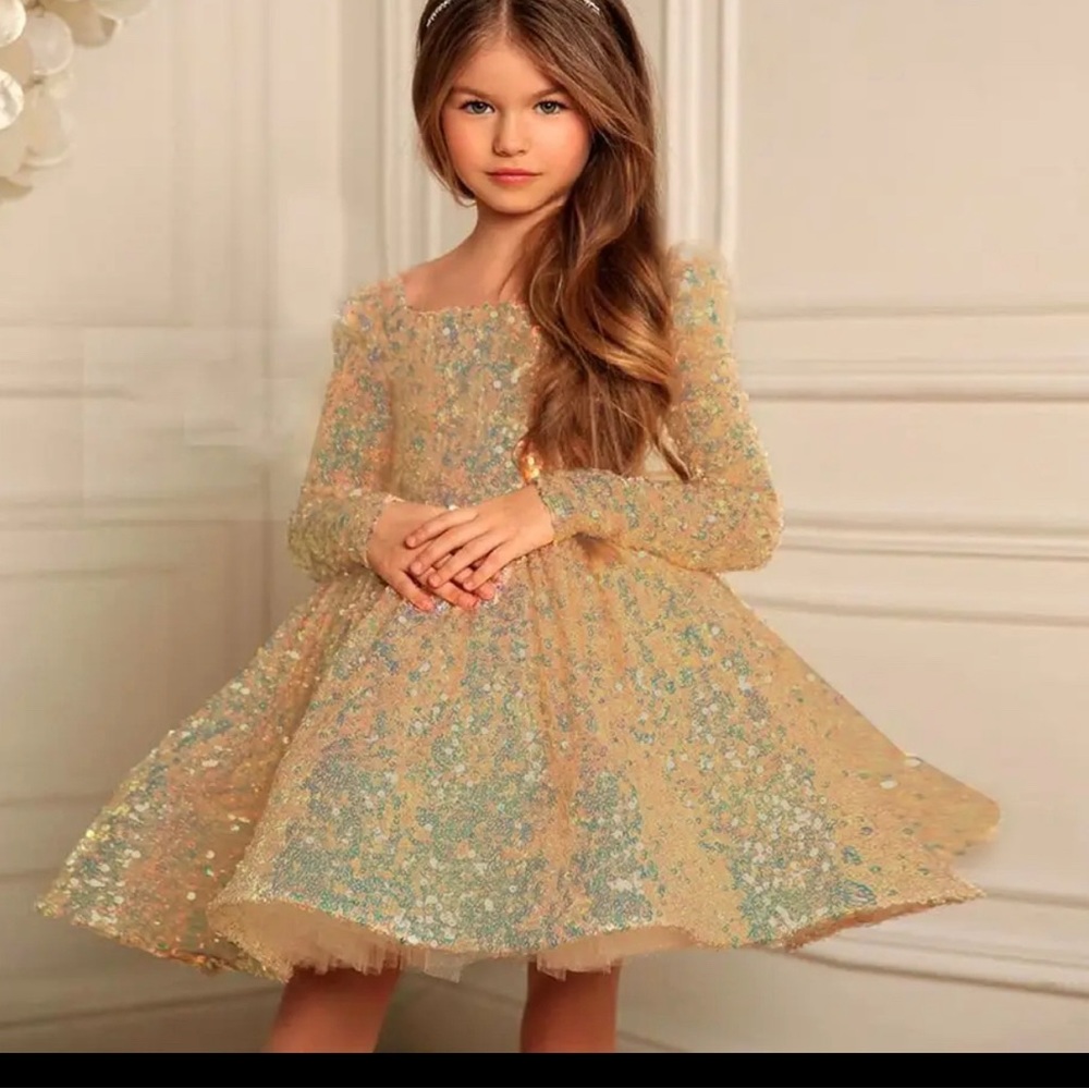 Formal Bridesmaids Sequins 1 Year Baby Girl Birthday